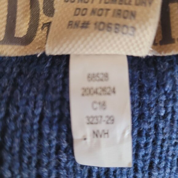 Duluth Trading Co Men's Brigadier Shawl Collar Sweater L Tall Blue Preppy - Picture 5 of 15